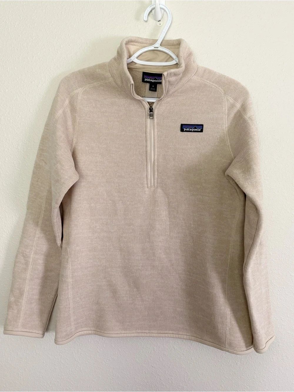 Patagonia Better Sweater 1/4 Zip Jacket Pullover Women's Cream Size M Fleece